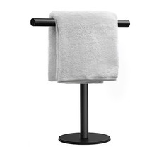 1 PC TShape Hand Towel Holder Stand Matte Black Vanity Countertop Bathroom