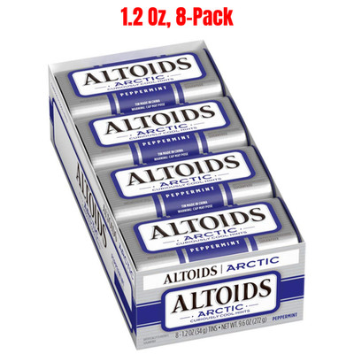 ALTOIDS Arctic Peppermint Breath Mints, 1.2-Ounce Tin - 8 Pack, Free Shipping