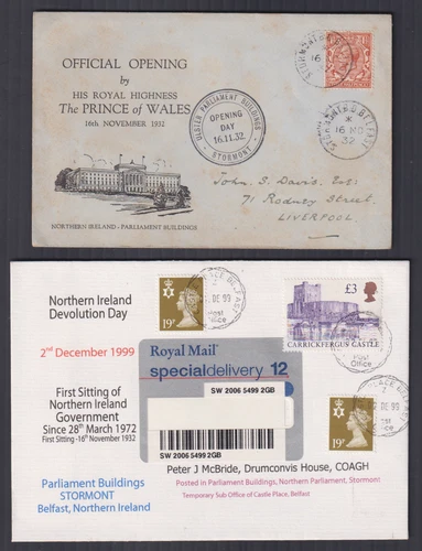 1932 N Ireland 1st Day of Parliament Bld (Stormont)+ N.I Devolution Day 2/12/99