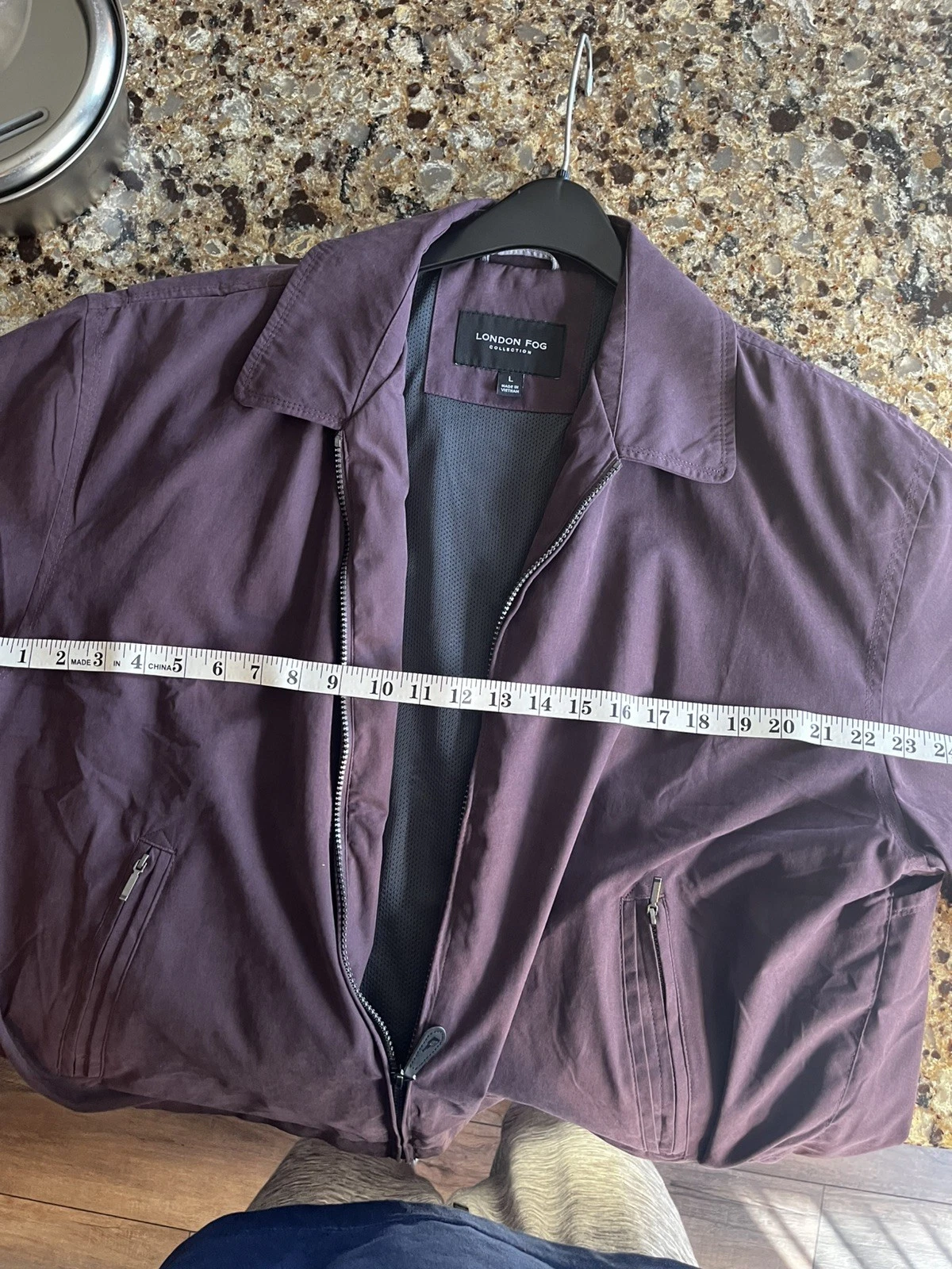 London Fog Men's Burgundy Full Zip Lined Jacket w/Pockets Size L image 6