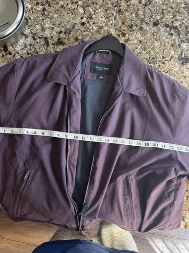 London Fog Men's Burgundy Full Zip Lined Jacket w/Pockets Size L image 6