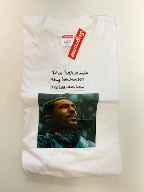 T shirt Supreme Supreme MARVIN GAYE boîte logo blanc XL rare neuf avec étiquette
