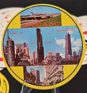 Vintage Chicago Architecture Round Playing Cards
