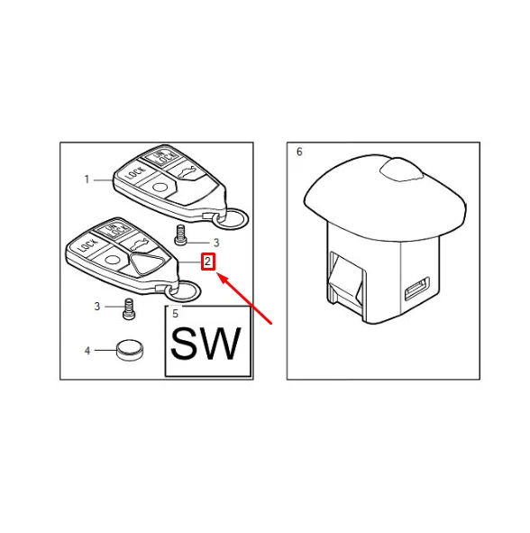 VOLVO S60 MK1 Remote Key Housing 9459368 NEW GENUINE - Image 2 of 4