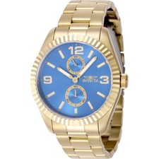 Invicta Men's Watch Specialty Quartz Blue Dial Yellow Gold Steel Bracelet 49532