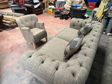 TETRAD HARRIS TWEED CHESTERFIELD STYLE SOFA & CHAIR FULL UK 🇬🇧 DELIVERY 🚚 