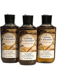 3 Bath Body Works COFFEE WHISKEY 3-in-1 Face- Hair- Body Wash Shower Gel