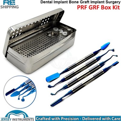 Dental Implant Surgery Instruments PRF Kit Set of 4 Blue & PRF/GRF Surgical Box