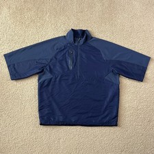 Zero Restriction Tour Series Short Sleeve Half Zip Windbreaker Blue Size Medium