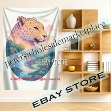 Wildlife Wall Tapestry Home Decoration pastel art 39X59 in