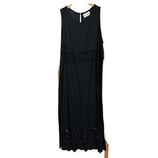 Reds Threads NWT Black Rayon Cut Out Floral Maxi Dress Bali XL