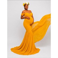 Pre-love Yellow Maternity Photoshoot Gown W/Toss Skirt
