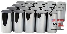 33mm Chrome ABS Plastic Cylindrical Screw on Lug Nut Covers Caps for Semi 20