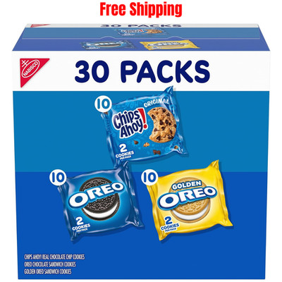 Nabisco Sweet Treats Cookie Variety Pack OREO, OREO Golden & CHIPS AHOY!, 30 PK