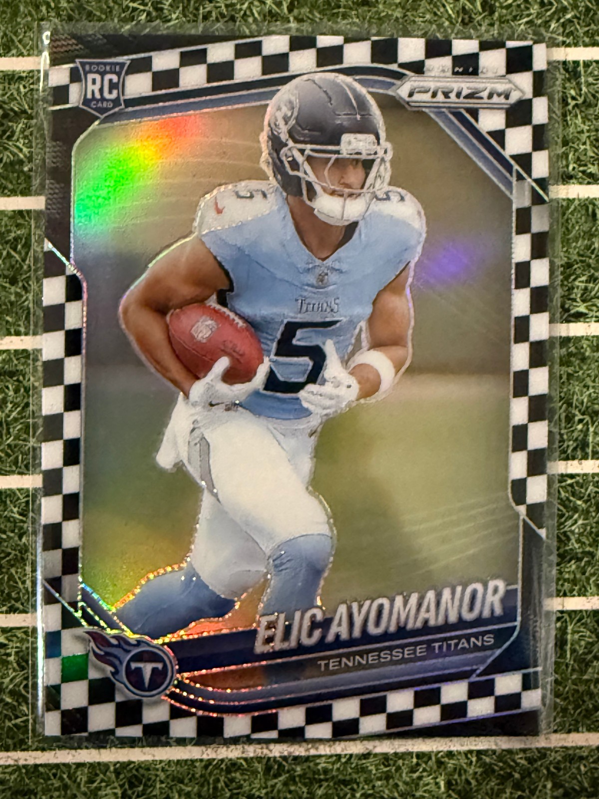 2025 Panini Prizm - Rookies Elic Ayomanor #321 (RC) Black & White Checkerboard