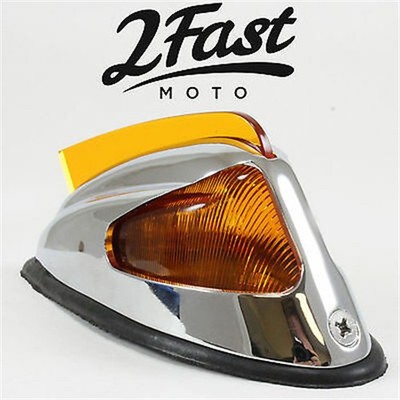 2FastMoto Fender Marker Light with Fin Chrome/Amber  25-5138