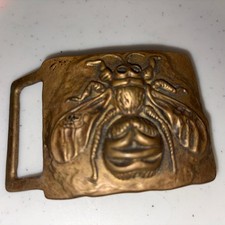 1970s Kutner Artist Solid Bronze Bee Wasp Hornet Insect Vintage Belt Buckle