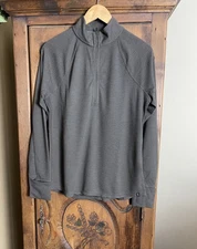 Prana Wensley Women’s M 1/2 Zip Base Layer Top Wool Blend Waffle Pullover Brown