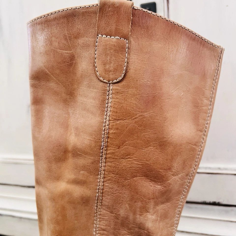 Kenneth Cole Reaction 试潮柔软浅棕色皮革骑行靴 8M 码 — 第 4/4 张图片