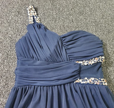 CITY STUDIO Prom Dress Juniors 3 Navy Empire Waist Full-Length Gown One Shoulder