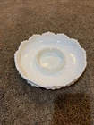 Vintage Fenton Hobnail White Milk Glass Ashtray Chip Dip Bowl Candle Holder 8"