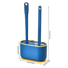 Long handle crevice soft rubber toilet brush set without punching holes