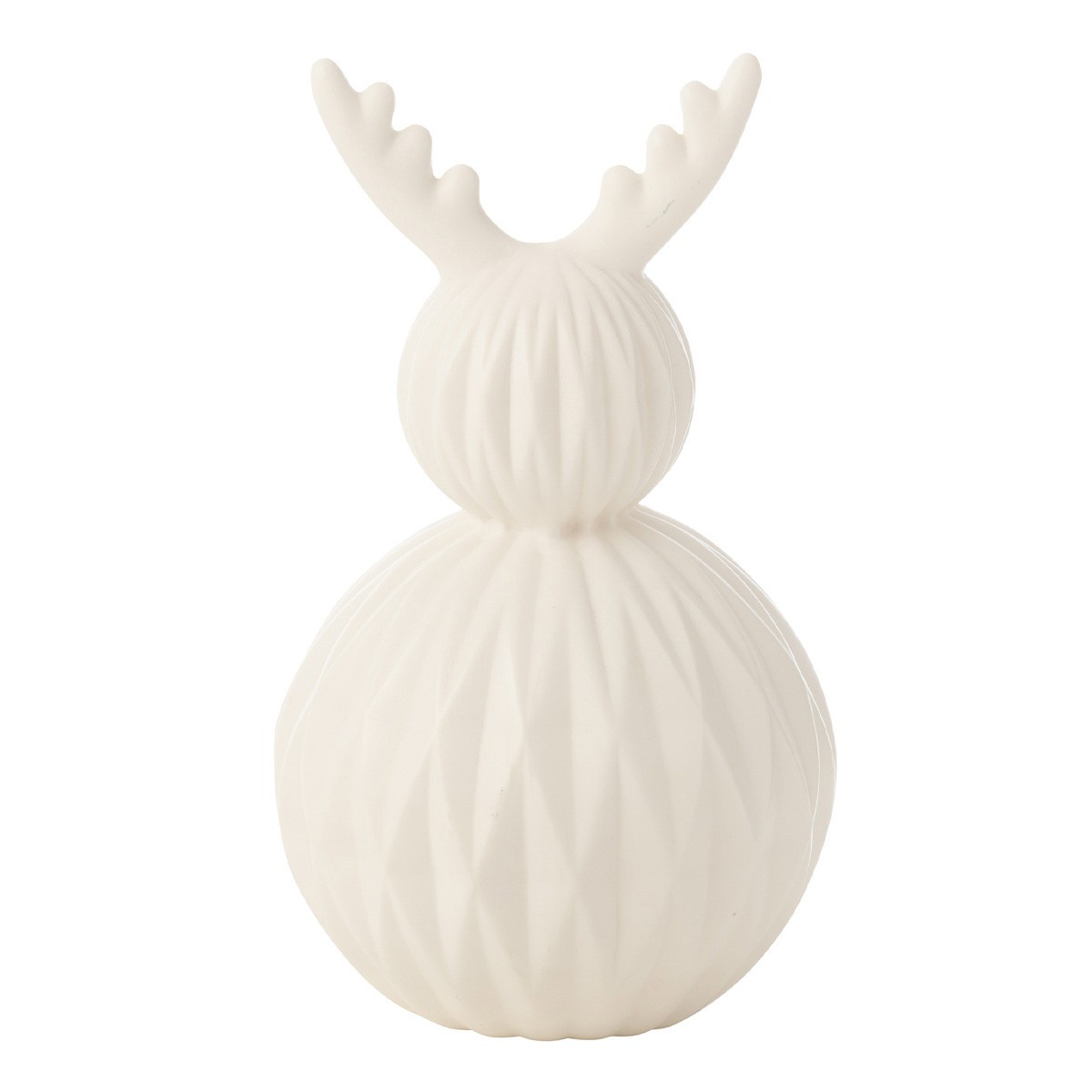 Lampe à poser LED en porcelaine renne de 23cm blanc, veilleuse salon scandinave