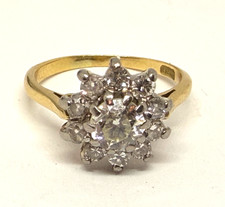 18ct Gold Diamond .55Ct Cluster Ring Sz: I, 3.12g