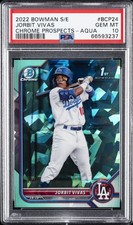 2022 BOWMAN SAPPHIRE ED CHROME PROSPECTS AQUA #BCP24 JORBIT VIVAS 38/55 PSA 10