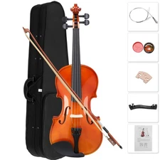 Hot Acoustic Violin 4/4 Full Size with Case and Bow Rosin Natural Color
