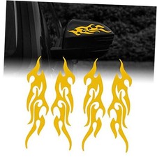 4 Pcs 19cm Flame Reflective Sticker for Car Flame Racing Sports Stripe Yellow
