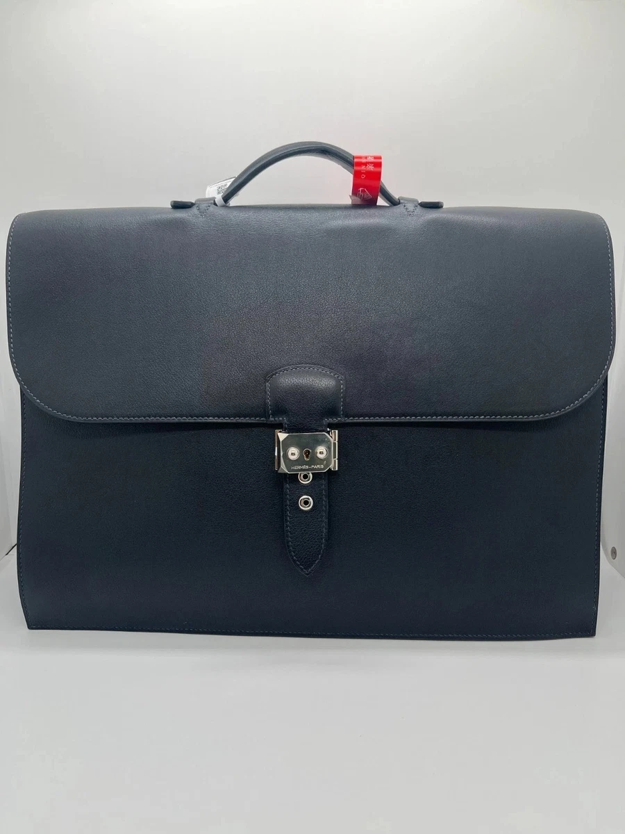 HERMES ブラックレザー ケース HERMÈS Black Briefcase/Document Case Bags for Men for sale | eBay