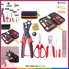 Heavy Duty Hole Punch Pliers Revolving 6 Hole Sizes Leather Belt Eyelet Tool