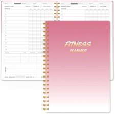 Fitness Journal Workout Planner for Women  Men - A5 5.5" x 8.5" Sturdy Workout