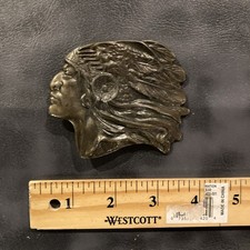 Vintage Indian Head Chief Belt Buckle For Leather Belt 1970  s