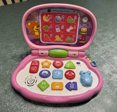 VTech Brilliant Baby Laptop Learning Toy - Colors Shapes Animals Music PINK T6