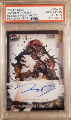 2024 Jayden Daniels Topps Finest Autograph Psa10 Commanders Rc