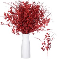 24 Pcs Artificial Christmas Berry Stem Picks Star Picks Faux Floral Berry Spr...