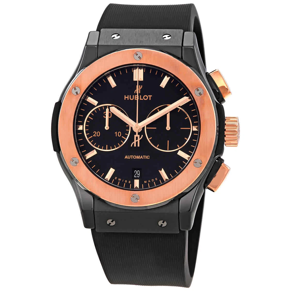  Hublot Classic Fusion Black Dial Black Rubber Mens