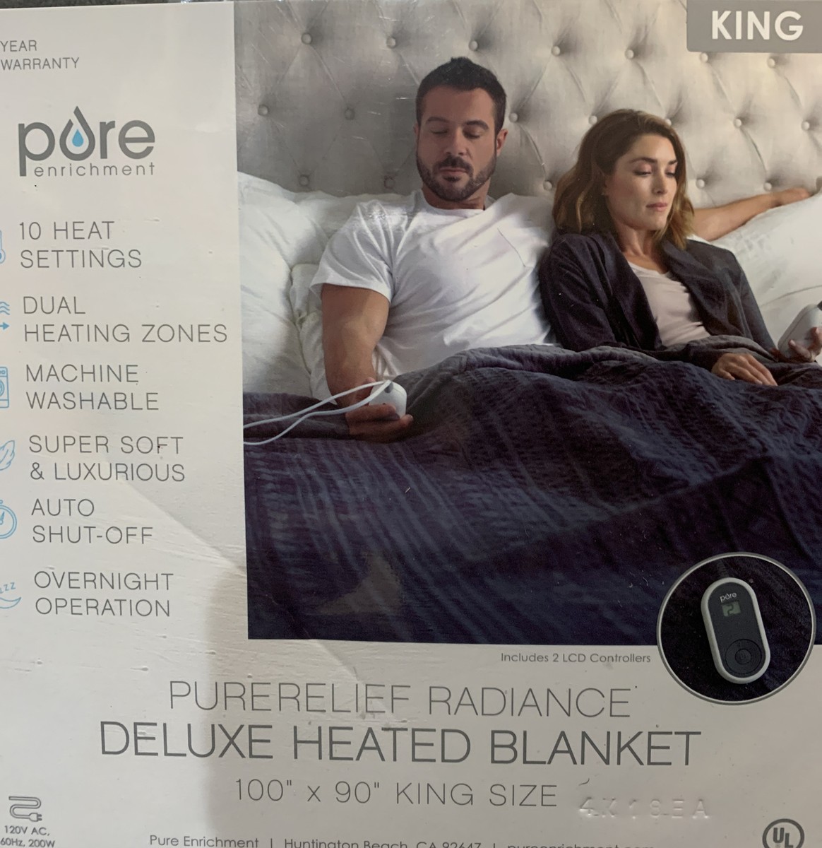 ✓Pure Enrichment Purerelief Radiance Deluxe Heated Blanket 10