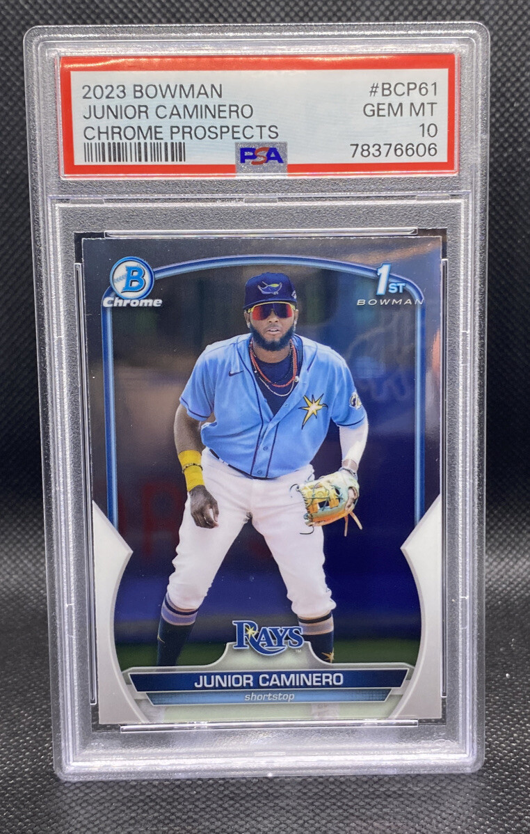 PSA 10 Gem Mint 2023 Topps Bowman Junior Caminero #BCP61 Chrome Prospects Rookie Baseball Card