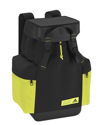 Adidas Sport ID Flap Backpack Black Yellow NWT - Main Image