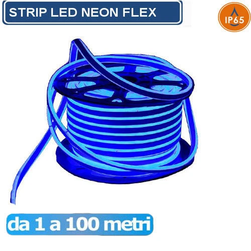 STRISCIA STRIP FLEX LED BOBINA NEON RGB SPINA 220V BIANCA TUBO ESTERNO 1 A 100 M - Immagine 4 di 4