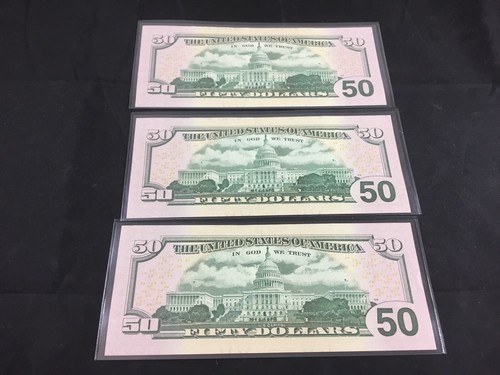 2013 $50 Star Note Set Of 3 (consecutive serial numbers) Crisp - Picture 5 of 5
