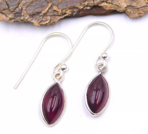 Natural Amethyst & Citrine, Garnet 925 Sterling Silver Earring Mix Size M-1895 - Picture 6 of 11