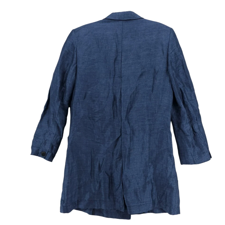 Blazer RAG & BONE Azul Lino Seda Longline Ligero Usado en Excelente Condición Talla 4 Foto 2 de 4