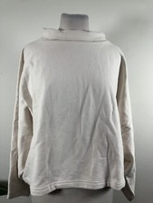 Ayr Women's Mock Neck Cream Pullover Sweatshirt Size XS
