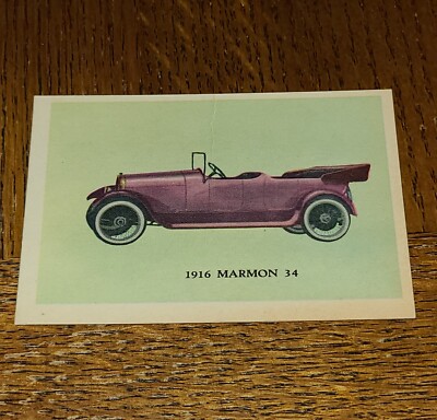 MARMON 34 1916 CAR 1953 0AK MANUFACTURING VENDING MACHINE CARD (B) FAINT CREASE
