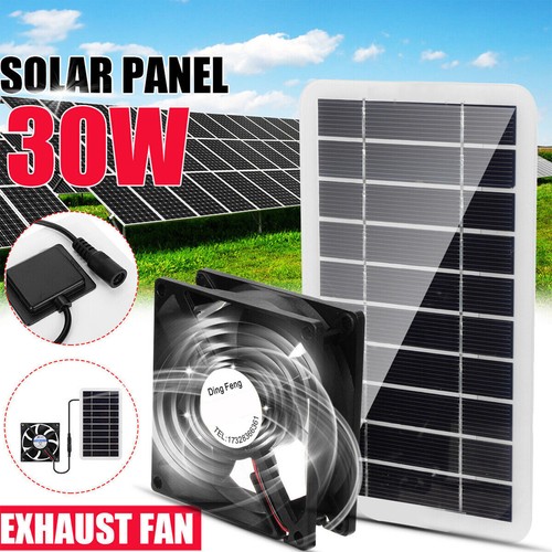 30W Solarpanel Ventilator Solar Abluftventilator für Hühnerstall & Gewächshaus - Bild 7 von 12