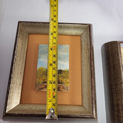 Vintage Hand Painted Mini-Canvas Country Scenes Retro Framed 5"x6" - Picture 14 of 14